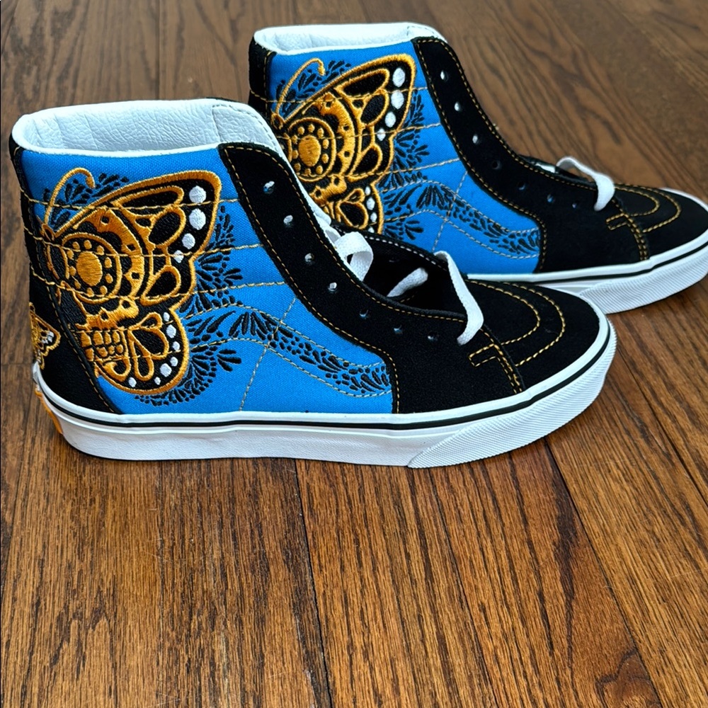 Vans High-Top Sneakers with Butterfly Embroidery